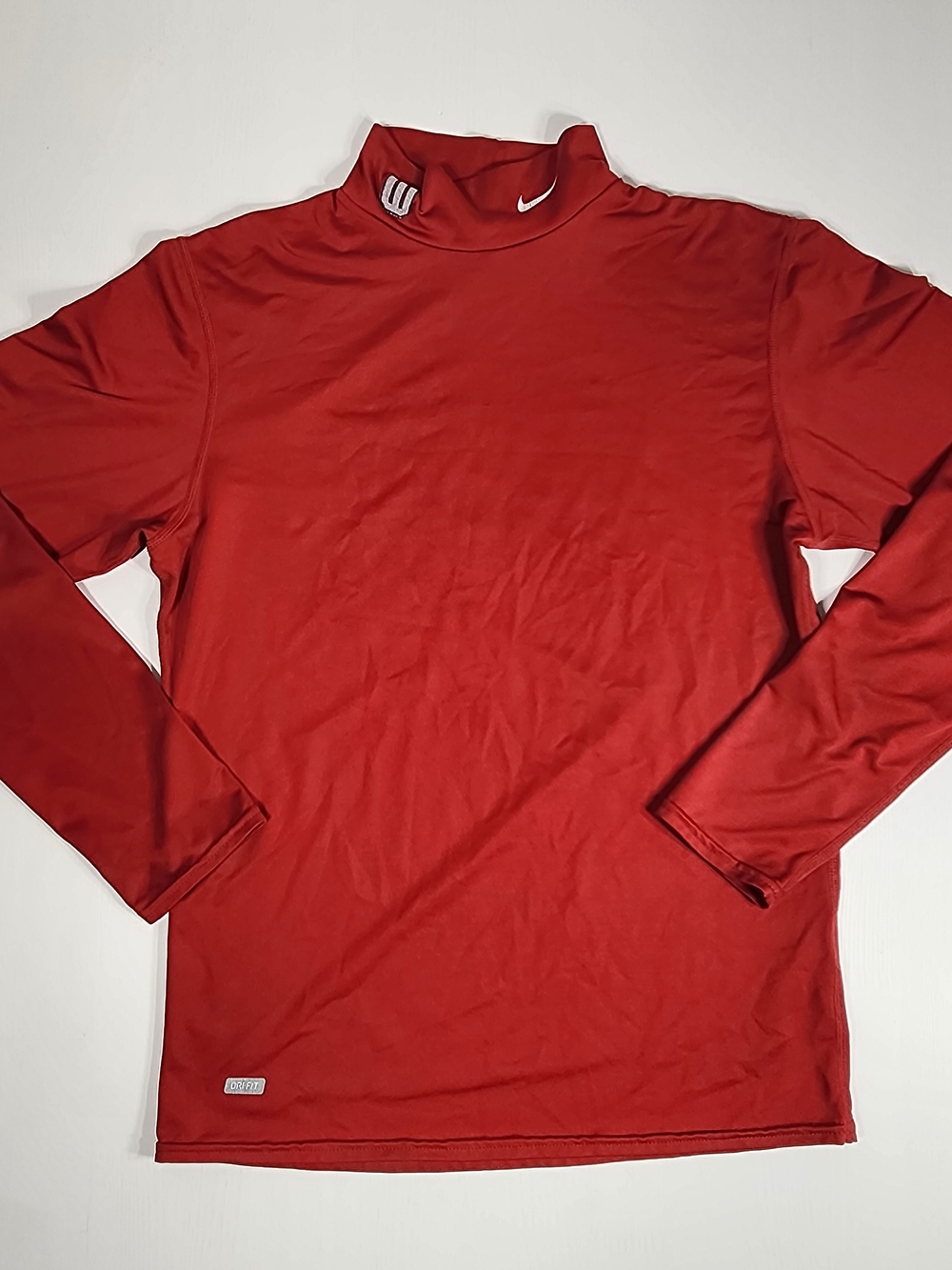 Nike Men’s Red Long-Sleeve Performance Mock Neck Shirt